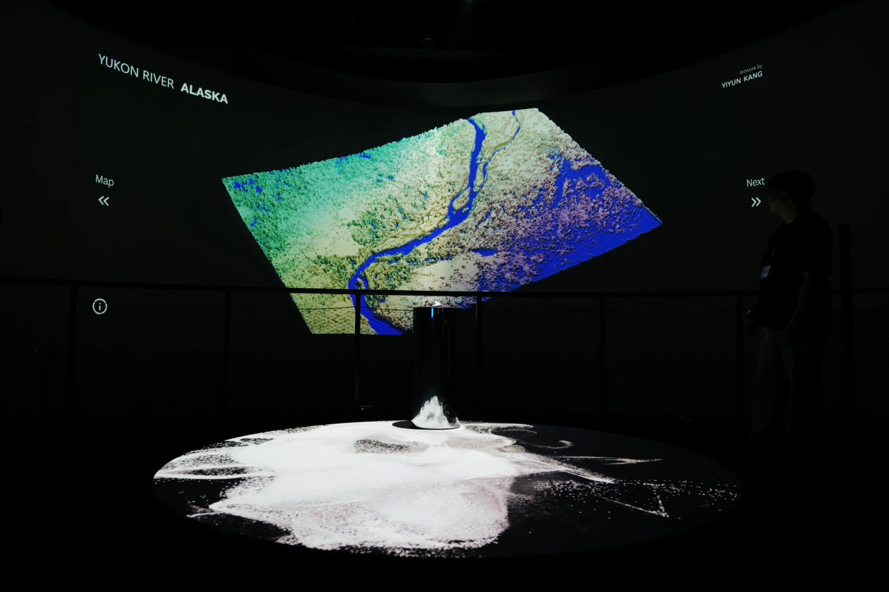 Passage of Water (2023) by Prof. Yiyun Kang — in a collaboration with NASA and Google. Online web artwork and Offline site-specific installation.; image 2 of 10