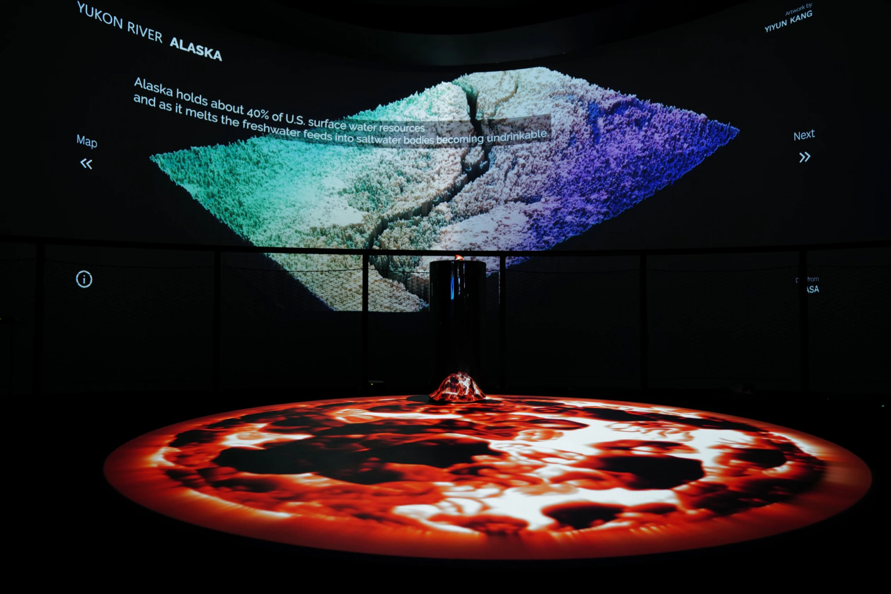 Passage of Water (2023) by Prof. Yiyun Kang — in a collaboration with NASA and Google. Online web artwork and Offline site-specific installation.; image 5 of 10