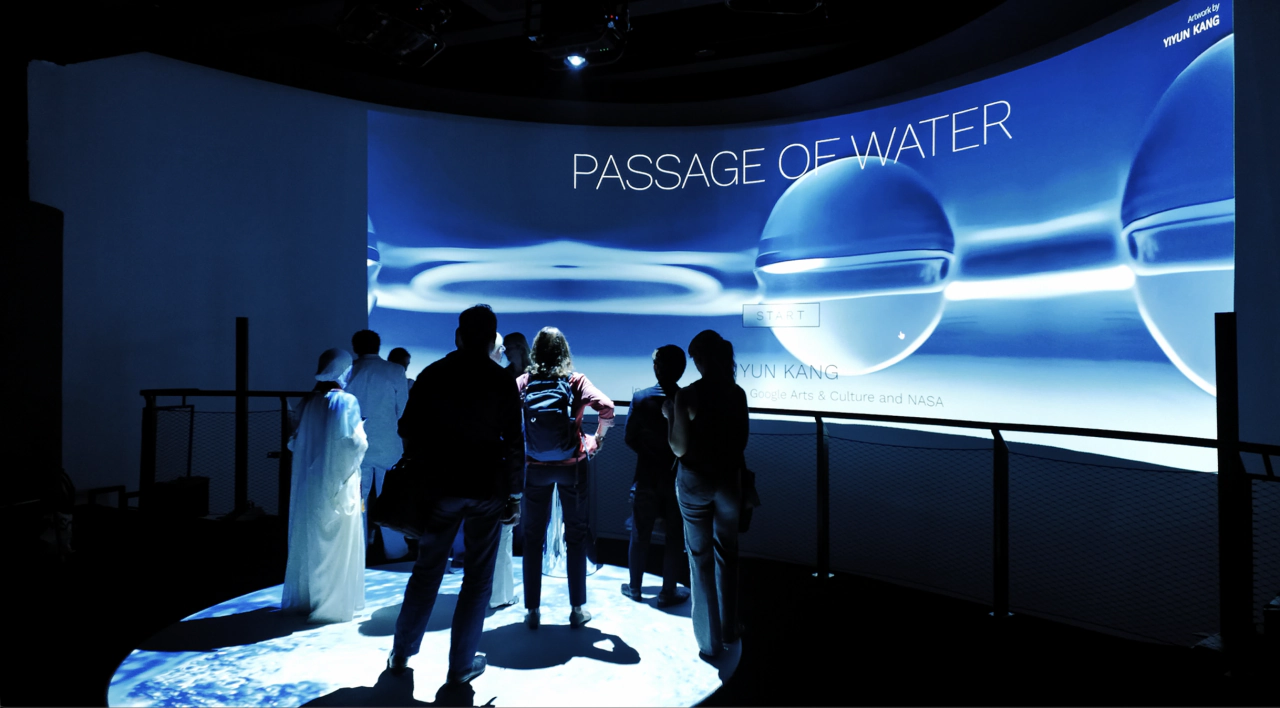 Passage of Water (2023) by Prof. Yiyun Kang — in a collaboration with NASA and Google. Online web artwork and Offline site-specific installation.; image 6 of 10